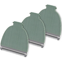 3 Pack Replacement Blades Compatible With Meridian Trimmer, Hygienic Ceramic Replacement Blades Compatible With Meridian Body Trimmer (Onyx & Sage), Green