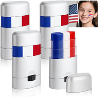 4Pcs Red White And Blue Face Body Paint Sticks- Patriotic Pride 4Th Of July Accessories For Women, Eye-Black Stick Baseball Softball Sports Makeup, Fourth Of July Usa Accessories For Independence Day