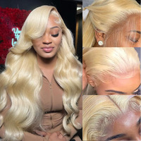 Shengcai 613 Lace Front Wig Human Hair 13X4 Body Wave Blonde Lace Front Wigs Human Hair Pre Plucked Glueless Wigs Human Hair 180 Density Blonde Lace Frontal Human Hair Wigs 30 Inch