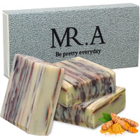 Mr.A 3 Pack Organic Turmeric Soap Bar For Face & Body Cleanser, Smooth Skin And Moisturizing, All Natural Tumeric Soap, Handmade Ginger
