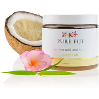 Pure Fiji Coconut Sugar Body Scrub - Body Exfoliator Scrub Natural Origin For Smooths And Softens Skin - Organic Exfoliating Sugar Scrub For Body, Coconut Milk And Honey, 15.5 Oz