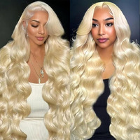 Koiaskral 613 Lace Front Wig Human Hair 13X6 Blonde Lace Front Wigs Human Hair 200% Density Body Wave 613 Frontal Wig Pre Plucked With Baby Hair 34 Inch
