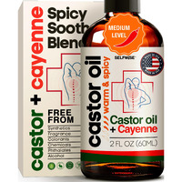 Selfwise Organic Castor + Cayenne Joint & Body Oil - Warm & Spicy - Moderate Heat For Knees, Elbows, Shoulders & Post-Activity Recovery 2Oz