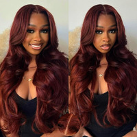 Klaiyi Bye Bye Knots Glueless Wig Reddish Brown Body Wave 7X5 Pre Cut Hd Lace Front Wigs Human Hair Put On And Go Wig Pre Bleached Pre Plucked With Baby Hair 30S Ready To Wear 150% Density Full 26Inch