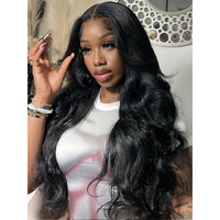 Klaiyi Hd Real Scalp Wig 13X4 Lace Frontal Human Hair Wig Loose Body Wave With Face Framing Curtain Bangs Pre Everything Glueless 3S Wear And Go Precut Lace Pre Plucked Pre Bleached 180%Density 22Inch