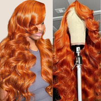 Suresen 350 Ginger Body Wave Lace Front Wigs Human Hair Pre Plucked 16 Inch 13X4 Hd Lace Front Wigs Body Wave Colored Wigs Human Hair 180% Density Glueless Ginger Wig For Women