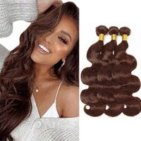 #4 Brown Bundles Human Hair Body Wave Human Hair Bundles 20 22 24 Inch Brazilian Hair 3 Bundle Chocolate Unprocessed Virgin Remy Hair Extensions 50 Gram Per Bundle