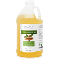 Velona Sweet Almond Oil - 1 Gallon / 128 Fl Oz | 100% Pure And Natural Carrier Oil |Cold Pressed | Skin, Hair, Body & Face Moisturizing | Use Today - Enjoy Results