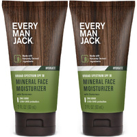 Every Man Jack Men's Mineral Face Lotion W/Broad Spectrum Spf 30 Sunscreen W/Zinc Oxide - Dermatologist Tested Uva/Uvb Protection - Daily Moisturizer To Protect & Relieve Dry Skin - 2 Fl Oz (2 Pack)