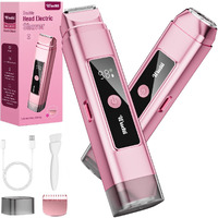 Wudti Electric Bikini Trimmer For Women: Razor & Shaver With Dual Heads For Body Pubic Hair, Ipx7 Waterproof With Led Display - Rechargeable Lady Trimmer For Underarm Body Leg Face