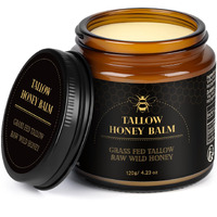 Iiimeidu Beef Tallow For Skin, Tallow And Honey Balm For Face Moisturizer Balm, 100% Natural Organic Grass-Fed Beef, Honey, Vitamin E Oil For Body & Face (4.2 Oz, Honey/Balm)