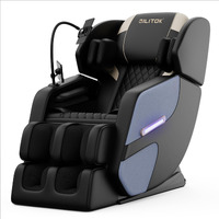 Golinyoubiz Luxury Zero Gravity Full-Body Massage Chair With Heating, Bluetooth Audio, And Foot Rollers - Home Relaxation Recliner (Black & Blue)