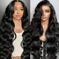 Becools 32 Inch Body Wave Lace Front Wigs Human Hair 200 Density Frontal Wigs Human Hair Tangle-Free 13X6 Hd Lace Front Wigs Human Hair Pre Plucked Brazilian Virgin Hair Wig For Women Natural Black