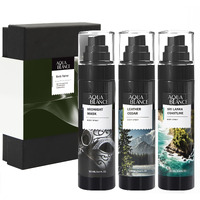 Aqua Blance Body Spray For Men, Mens Body Refreshing Spray, Long Lasting, Pack Of 3, Each 3.4 Fl Oz, Total 10.2 Fl Oz, Notes Of Bergamot, Patchouli, Cedar, Leather
