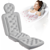 Full Body Bath Pillow For Bathtub, Thick Bathtub Cushion With Laundry Bag, Luxury Tub Pillow For Bath For Headrest Neck And Back Support Gray 56"" X 16""