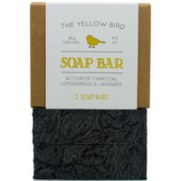 The Yellow Bird Natural Charcoal Soap Bar For Face, Body, Acne, Oily, And Sensitive Skin. (2 Bars)