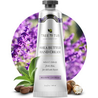 Tree To Tub Shea Butter Hand Cream For Dry Cracked Hands - Moisturizing Sensitive Skin Hand Lotion For Women & Men, Non-Greasy Vegan Hand Moisturizer W/Organic Cocoa, Aloe Vera, All Natural Lavender