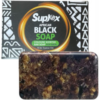 Best Scented Raw Organic African Black Soap Bar For Men, Long Lasting For Oily Skin, 100% Pure Natural Body Cleanser From Ghana