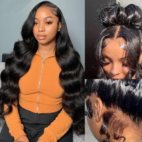 Gurxen 360 Lace Front Wigs Human Hair Pre Plucked Hd Full Lace Frontal Human Hair Pre Plucked Body Wave Transparent Lace Front Wig For Women With Baby Hair 28Inch