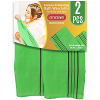 Etreetowel Extra Large Size 35.4"" X 11"" (2 Pcs) Korean Asian Exfoliating Bath Washcloths Mitt Scrub For Body And Back Washcloth Glove Viscose Rayon Towel For Soft Skin