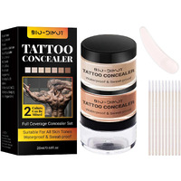 Dimot Tattoo Cover Up, 2 Colors Waterproof & Sweatproof Tattoo Cover Up Makeup, Invisible & Natural, Skin-Friendly Body Makeup Suitable For Tattoos, Scars, Spots & Vitiligo (1Pcs)