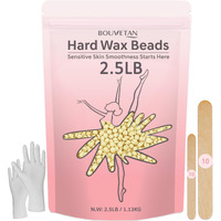 Hard Wax Beads, Bouvetan 2.5Lb Wax Beans For Hair Removal, Sensitive Skin, Ideal Hair Removal Waxing Beads For Bikini, Legs, Eyebrow, Facial, Brazilian, Full Body