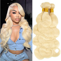 613 Bundles Human Hair 20 22 24 Inch Blonde Body Wave Bundles Human Hair 100% Unprocessed 12A Brazilian Virgin Human Hair 3 Bundles Human Hair Body Wave 613 Hair Extensions For Women