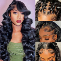 13X6 Lace Front Wigs Human Hair Body Wave Human Hair Wig Lace Front Wigs For Women 200% Density Brazilian Virgin Glueless Frontal Wigs Human Hair Pre Plucked With Baby Hair 26Inch Natural Black