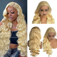 32 Inch 613 13X6 Lace Front Wig Human Hair Body Wave 180% Density Hd Lace Front Human Hair Wigs For Women 180% Density Pre Plucked Blonde Glueless Wigs
