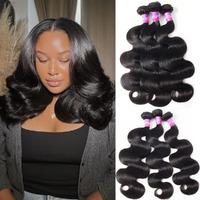 12A Human Hair Bundles 300G Body Wave Bundles Human Hair Extensions 14 14 14 Inch Brazilian Virgin Body Wave 3 Pieces Deals Unprocessed Brazilian Quick Weave Extensions Natural Black