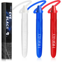 Hosaily 3Pcs Eye Black Stick For Sports, Easy To Color Face Body Paint Eye Black For Baseball Softball Football Lacrosse, Halloween Costume Cosplay Parties Face Eye Paint Makeup Stick (Blue+Red+White)