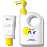 Supergoop! Unseen Sunscreen Spf 50 Invisible Sun Protection For Face (1.7 Fl Oz) + Play Everyday Lotion Spf 50 (18 Fl Oz) - Broad Spectrum Body & Face Sunscreen Recommended For Sensitive Skin
