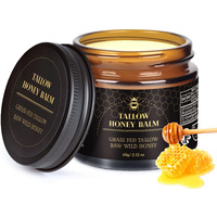 Meidu Beef Tallow For Skin,Tallow And Honey Balm,Organic Grass-Fed Beef Tallow Balm With Raw Wild Honey, Face And Body Moisturizer(60G)