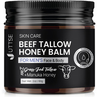 Uttse Beef Tallow Honey Balm For Skin:100% Grass-Fed Beef Tallow Moisturizer For Face And Body - Tallow Balm With Olive Oil Manuka Honey For Sensitive Dry Skin Repair 2 Oz