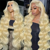 Lemoda 613 Lace Front Wig Human Hair 200 Density 13X4 Full Lace Frontal Wig Body Wave Hd Transparent Lace Wig Pre Plucked 15A Brazilian Virgin Blonde Human Hair Wigs For Women 28 Inch
