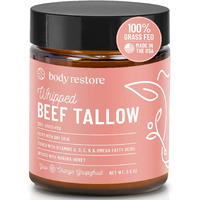 Body Restore Grass Fed Whipped Beef Tallow For Skin, Face, Body, Dry Skin - With Manuka Honey, Jojoba Oil, Birthday Gifts For Women, Men, Travel Essentials, Self Care - Citrus