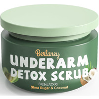 Armpit Detox And Scrub With Shea Butter And Coconut 8.82Oz-Exfoliating Scrub With Natural Ingredients For Removing Odor, Deep Cleansing And Exfoliating, Also For Legs, Knee, Feet, Hands And Body