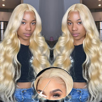 Alipeacock 613 Lace Front Wig Human Hair Body Wave 5X6 Hd Lace Closure Wear And Go Glueless Wigs Human Hair Pre Cut Blonde Wig 36Inch 200% Density