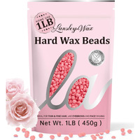 Lansleywax Pink Hard Wax Beads, 1Lb Wax Beans For Sensitive Skin & Full-Body Hair Removal, Brazilian/Bikini/Face/Legs/Eyebrow/Armpit/Chest Waxing Refill At Home For Women & Men, Stripless Formula