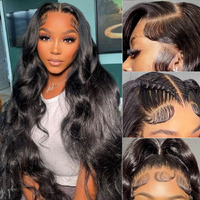 Xubulo Body Wave Lace Front Wigs Human Hair - 13X4 Hd Transparent Lace Frontal Wigs Human Hair 180% Density Brazilian Virgin Glueless Wigs Human Hair Pre Plucked With Baby Hair Natural Color 34 Inch