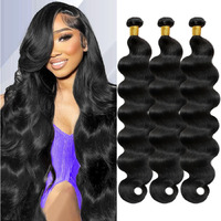 12A Human Hair Bundles 14 16 18 Inch Body Wave Bundles Human Hair 100% Unprocessed Brazilian Virgin Hair 3 Bundle Weave Human Hair Extensions Real Human Hair For Women Natural Black