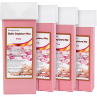 Roll On Wax Refill: 4 Rose Wax Roller Refill - Hair Removal Cartridge For Body Legs Arms (100G/3.53Oz, 4 Pack)