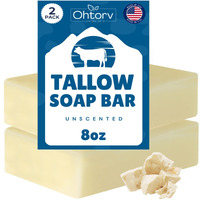 Beef Tallow Soap Bar - All Natural Grass Fed Tallow Soap Unscented - Moisturizing Face & Body Wash Great For Eczema, Dry, Itchy, Sensitive Skin - Handcrafted Bath Soap For Adults, Kids, Made In Usa