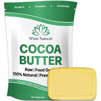 White Naturals Organic Cocoa Butter 8 Oz,Unrefined, Raw, 100% Pure, Natural, Food Grade, Great For Hair And Skin, Use For Diy Recipes, Whipped Body Lotions, Soap Making, Creams, Shampoo, Lip Balm