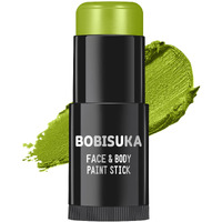Bobisuka Ogre Green Face Body Paint Stick, Light Green Eye Black Painting Sticks For Sports, Facepaints Makeup For Halloween Goblin Zombie Witch Camo Hulk Cosplay Special Effects Costume Sfx