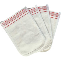 Turkish Exfoliating Gloves - Face & Body Exfoliation Mitts - Bath Hammam Spa Exfoliator Kese Glove - Body Scrub Glove To Remove Dead Skin - Brighten & Soften Skin - 4Pcs (White & Burgundy)