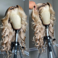 Ciyoo 200% Density Milk Tea Ombre Ash Blonde Lace Front Wig Human Hair Upgrades 13X6 Body Wave Lace Front Wig For Women Hd Invisible Frontal Pre Plucked Ombre Blonde Human Hair Wig 20 Inch