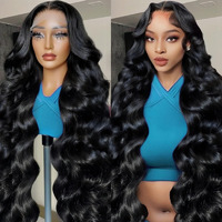 30 Inch 13X6 Body Wave Lace Front Wigs Human Hair Pre Plucked Hd Lace Frontal Wig Brazilian Virgin Glueless Body Wave Human Wig Lace Front Wigs For Women Natural Black With Baby Hair 200% Density