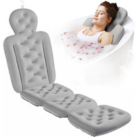 Full Body Bath Pillow For Bathtub, Thick Bathtub Cushion With Laundry Bag, Luxury Tub Pillow For Bath For Headrest Neck And Back Support Gray 60"" X 16""