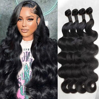 Mdl Human Hair Bundles Body Wave Bundles Human Hair 24 24 26 26Inch 100% Unprocessed Brazilian Virgin Hair Body Wave 4 Bundles Human Hair Extensions For Black Women Natural Color(24 24 26 26 Inch)